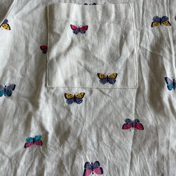 NEW Rae Dunn Linen Blend Butterfly Short Sleeve Collared Button Down Shirt, XL - Picture 3 of 9